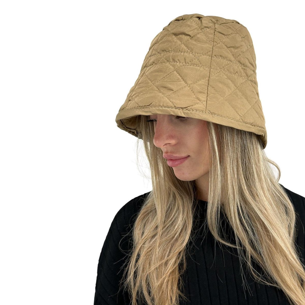 Bassini Cappello Donna, Modello Pescatore, Trapuntato, Taupe - immagine 4
