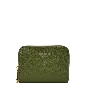 Avenue67 Mel Portafogli Donna, Piccolo, Zip Around, Pelle, Verde
