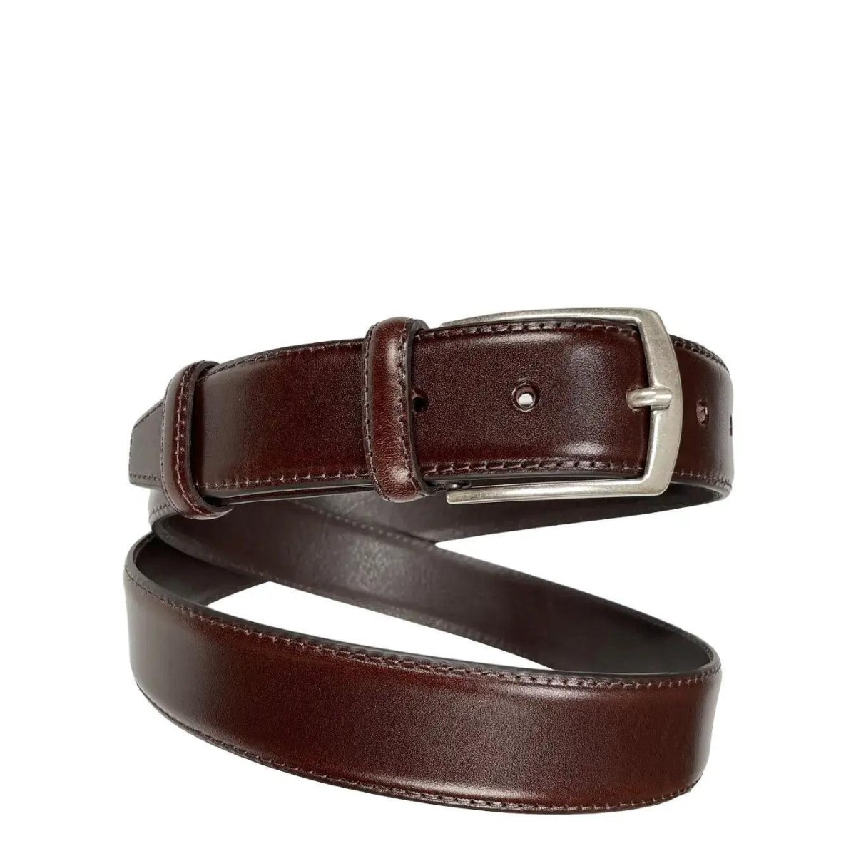 Acc Studio Cintura Uomo, Pelle, Fibbia Argento, Marrone, Modello 6530