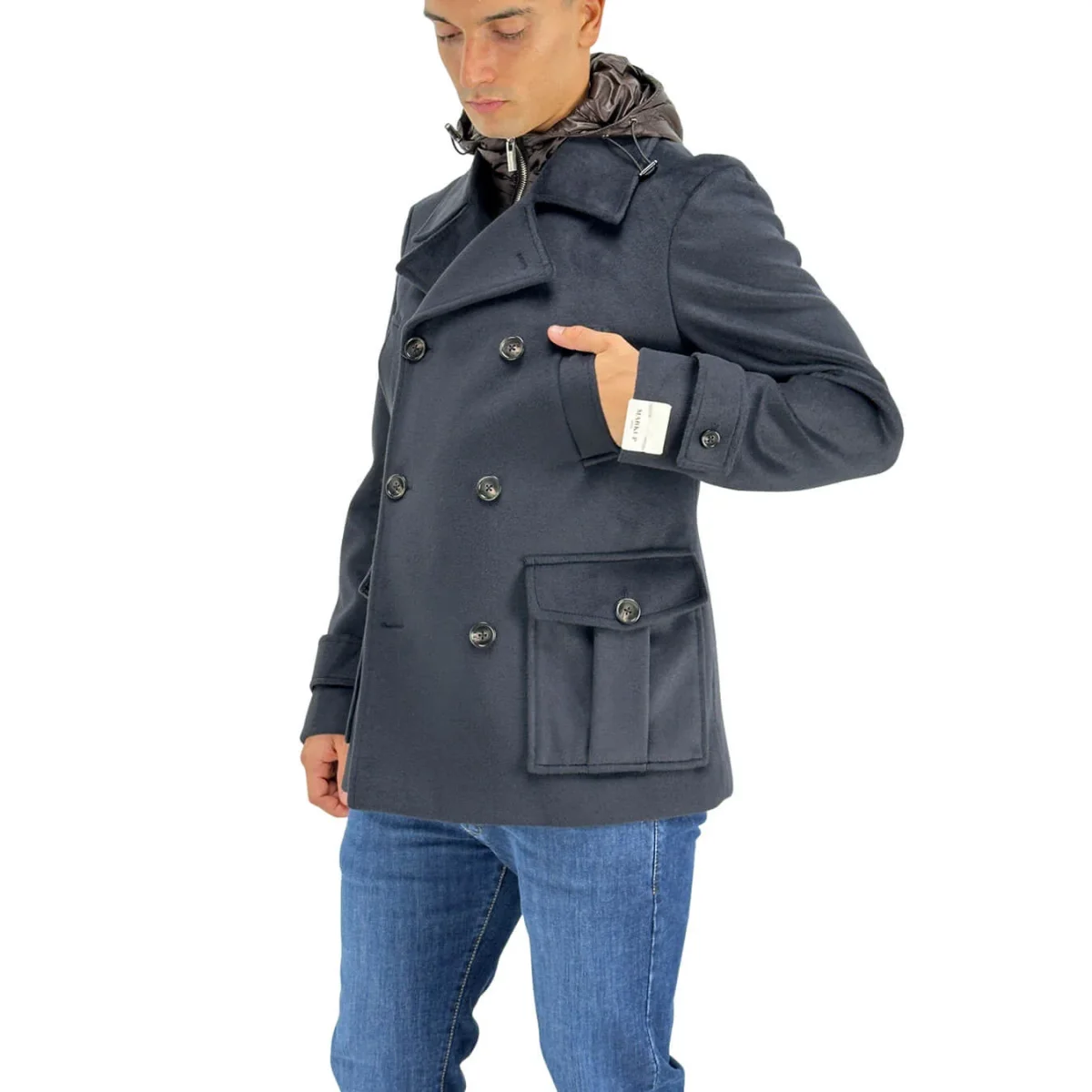 Markup, Caban Doppiopetto, Uomo, Poliestere, Blu - immagine 5