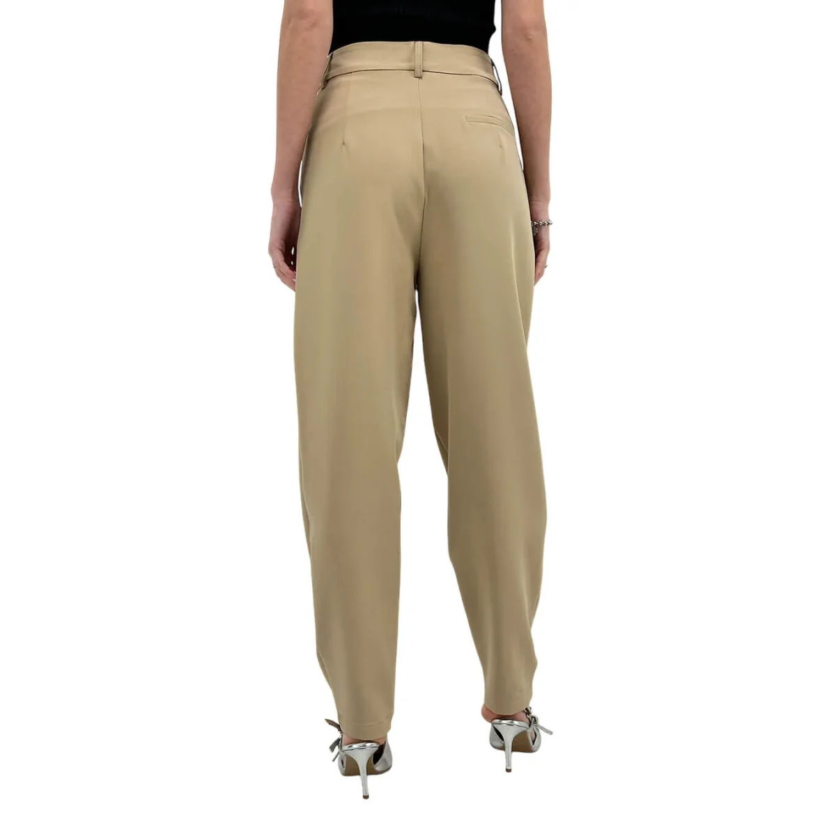 Koralline Pantaloni Cargo Donna, Pieghe Frontali, Beige - immagine 5