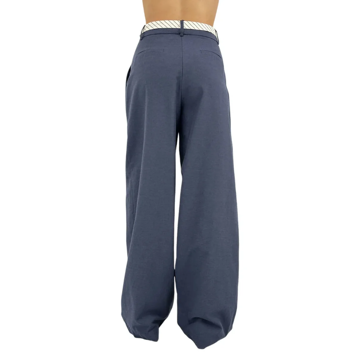 Ottod'Ame Pantaloni Donna, Classico, Svasato, Cintura, Blu - immagine 6